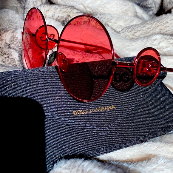 D&G Gorgeous Red Logo Sunglasses